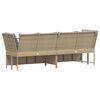 vidaXL Tuinbank met kussens poly rattan beige