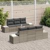 vidaXL Tuinbankenset met opslag 7 pcs Grijs poly rattan