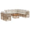 vidaXL Buiten bankenset 10 pcs Natuurlijk en Cr&egrave;me Wit Polyester