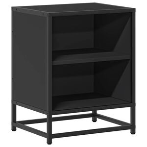 vidaXL Nachtkastje 40x31x50 cm bewerkt hout en metaal zwart