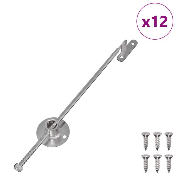 vidaXL Gasveer 12 pcs Zilver 190 mm IJzer