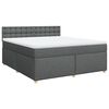 vidaXL Boxspring met matras stof donkergrijs 180x200 cm