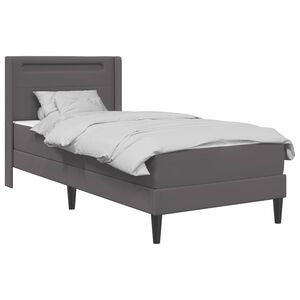 vidaXL Bedframe met matras Grijs 90 x 190 cm Kunstleer