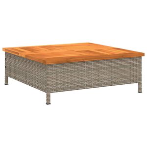 vidaXL Parasolvoetbedekking 70x70x25 cm poly rattan acaciahout grijs