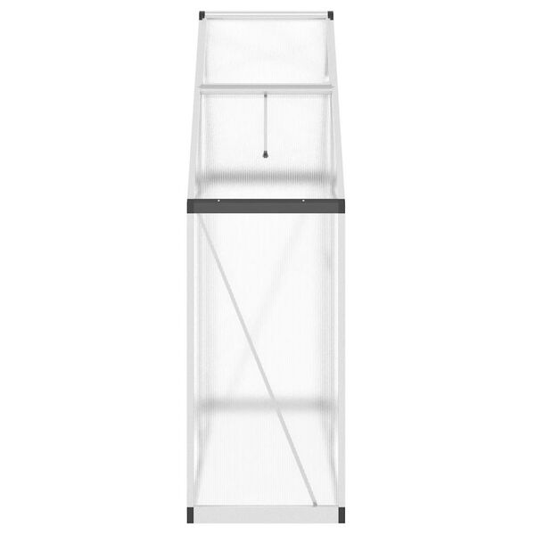 vidaXL Tuinkas met basisframe 169x58x195 cm aluminium zilverkleurig