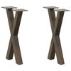 vidaXL Salontafelpoten 2 st X-vormig 28x(42-43) cm staal naturel