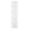vidaXL Hoekrek 5-laags 25 x 31 x 131 cm Bewerkt hout Wit