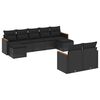 vidaXL 9-delige Loungeset met kussens poly rattan zwart