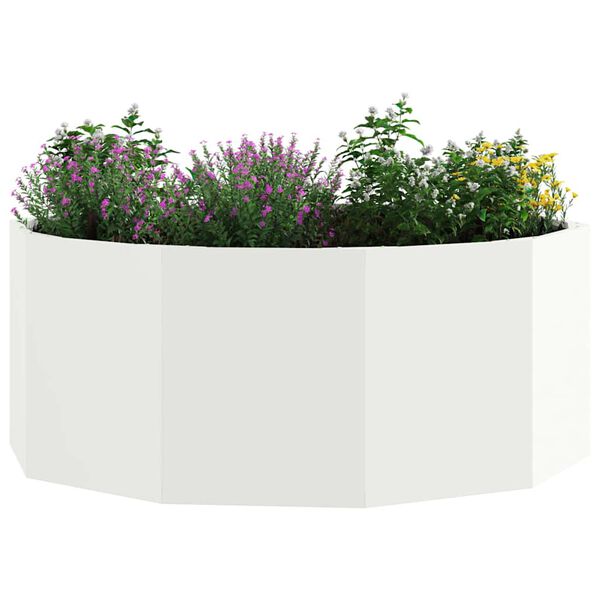 vidaXL Plantenbak Wit 90 x 90 x 35 cm Staal