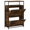 vidaXL Schoenenkast 75x34x112 cm bewerkt hout gerookt eikenkleurig