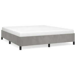 vidaXL Bedframe zonder matras 160x200 cm fluweel lichtgrijs