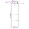vidaXL Schuifdeur met beslagset 76x205 cm ESG glas zwart