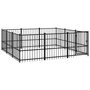 vidaXL Hondenkennel voor buiten 8,47 m&sup2; staal