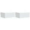 vidaXL Wandbeugel Bedkast 2 st Wit 49 x 34,5 x 20 cm Bewerkt hout