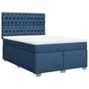 vidaXL Boxspring met matras stof blauw 140x190 cm