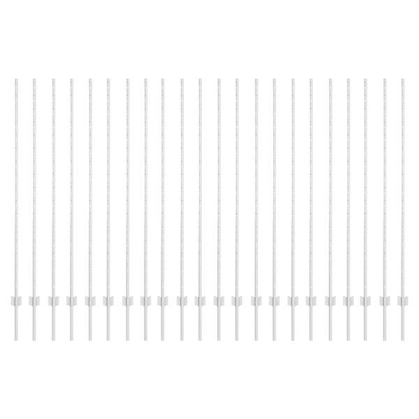 vidaXL Hekpalen 44 pcs Zilver 200 cm Staal