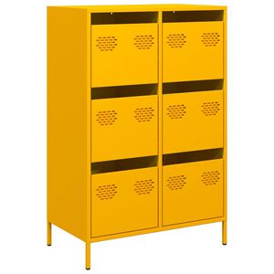 vidaXL Hoge kast 68x39x101,5 cm staal mosterdgeel