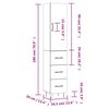 vidaXL Hoge kast 34,5x34x180 cm bewerkt hout betongrijs