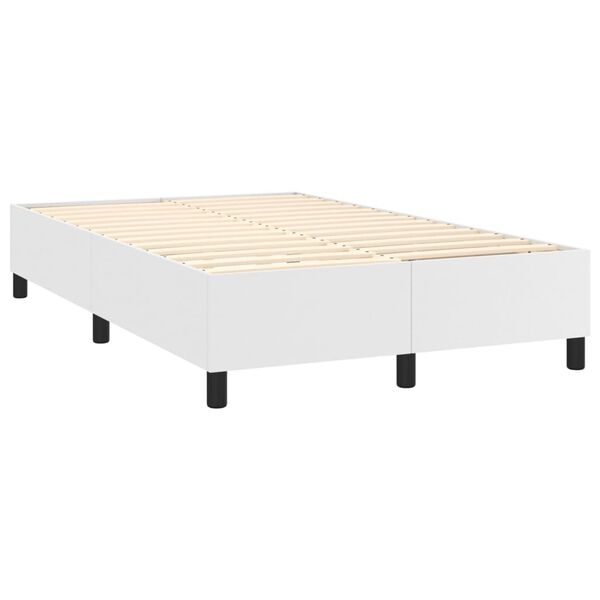 vidaXL Boxspring met matras kunstleer wit 120x200 cm