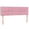 vidaXL Boxspring met matras en LED fluweel roze 160x220 cm