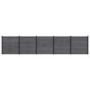 vidaXL Hek set 5 st 872 x 186 cm WPC en Aluminium Grijs