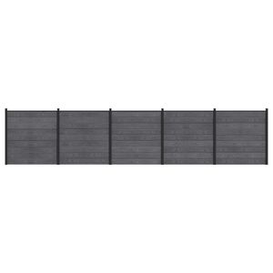 vidaXL Hek set 5 st 872 x 186 cm WPC en Aluminium Grijs