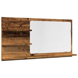 vidaXL Badkamerspiegelkast 90x11x45 cm bewerkt hout oud houtkleurig