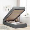 vidaXL Bedframe met matras met matras 2 pcs Dim Grijs Stof