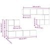 vidaXL TV Eenheden Wandgemonteerd 4 pcs Zwart Eiken Bewerkt hout