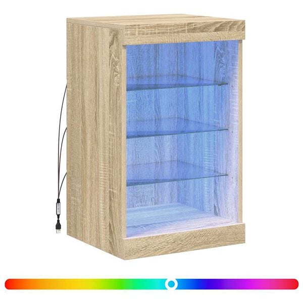 vidaXL Dressoir met LED-verlichting 41x37x67 cm sonoma eikenkleurig