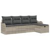 vidaXL Tuin Sofa Set 5 st 4-Aantal zitplaatsen Lichtgrijs poly rattan