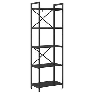vidaXL Boekenkast 5-laags 56 x 34 x 171 cm Bewerkt hout Zwart Eiken