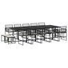 vidaXL 15-delige Tuinset met kussens poly rattan zwart