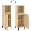 vidaXL Badkamerkast 30x30x100 cm bewerkt hout sonoma eikenkleurig