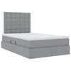 vidaXL Opbergbed met LED met matras Lichtgrijs 120 x 200 cm Polyester