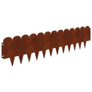 vidaXL Gazonrand 20 pcs 103 x 25 cm Staal Roestig