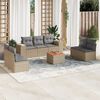 vidaXL 8-delige Loungeset met kussens poly rattan beige