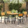 vidaXL Tuin eettafelset 5 pcs Zwart Massief Acaciahout