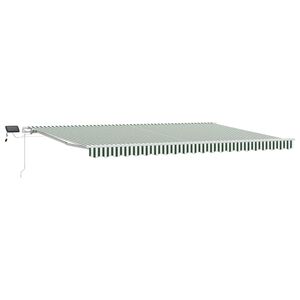 vidaXL Uitschuifbare luifel Groen en Wit 500 &times; 300 cm