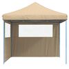 vidaXL Partytent inklapbaar pop-up met 2 zijwanden beige