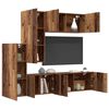 vidaXL TV-wandmeubel Wandgemonteerd 5 pcs Oud Hout Bewerkt hout