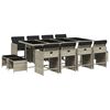 vidaXL 13-delige Tuinset met kussens poly rattan lichtgrijs