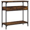 vidaXL Wandtafel met schap 75x29x75 cm bewerkt hout gerookt eikenkleur