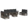vidaXL Tuinbankenset 9 pcs Grijs poly rattan