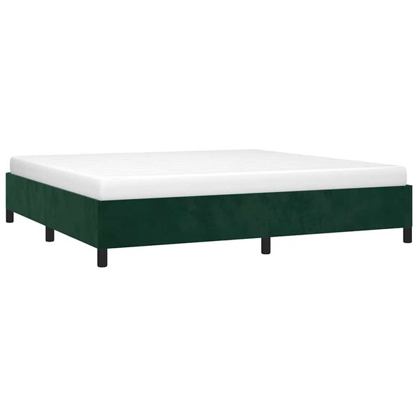 vidaXL Bedframe zonder matras 200x200 cm fluweel donkergroen