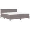 vidaXL Boxspring bed met matras met hoofdeinde Taupe 180 x 200 cm Stof