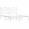 vidaXL Bedframe met hoofdbord metaal wit 135x190 cm