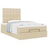 vidaXL Ottoman bed met matras 120x200cm stof cr&egrave;mekleurig