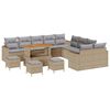 vidaXL Tuinbankenset 14 pcs Beige poly rattan