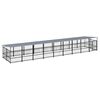 vidaXL Hondenkennel voor buiten met dak 16,89 m&sup2; staal